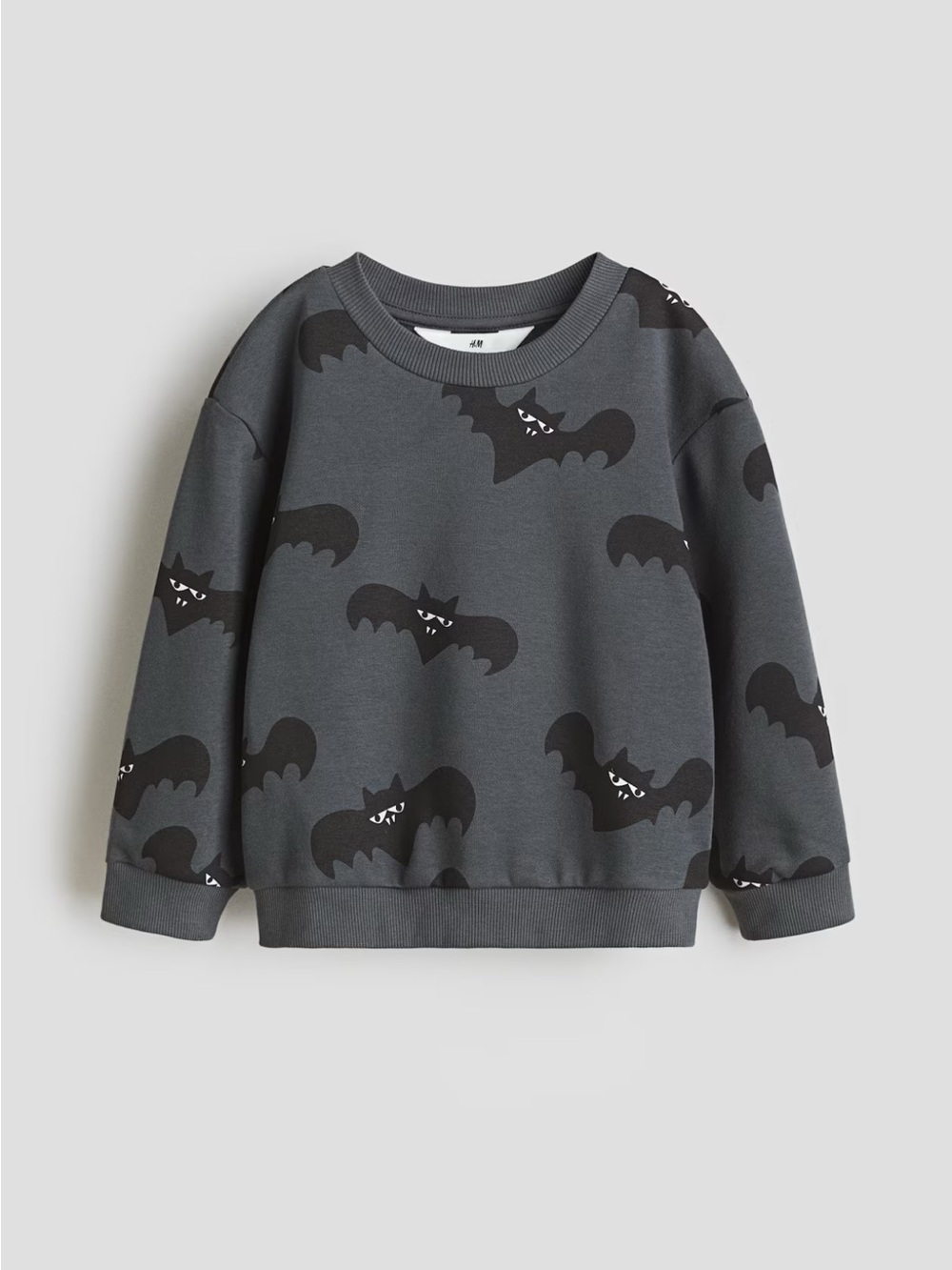 H&M Kids Halloween Bat Print Sweatshirt Grey 5/6